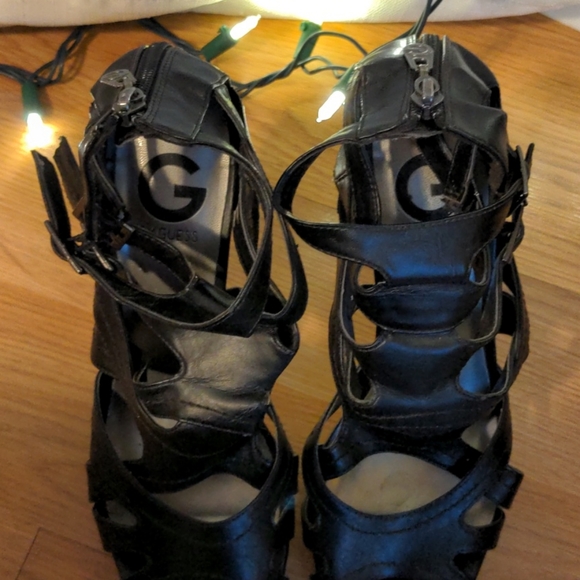 Guess Strappy Black Heels - Picture 3 of 5